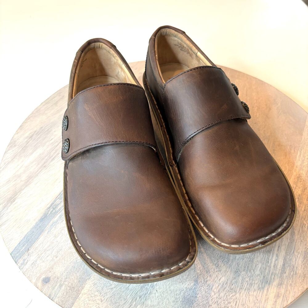 Alegria Deliah Leather Slip On Clogs Brown Comfort Nursing Shoes Women's Sz 10 - Picture 4 of 12